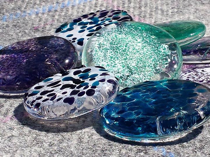 Hand-formed glass by Elin Isaksson make Suzie's magnets something special