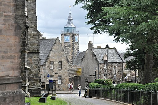 The Tolbooth amidst Old Town houses in Stirling